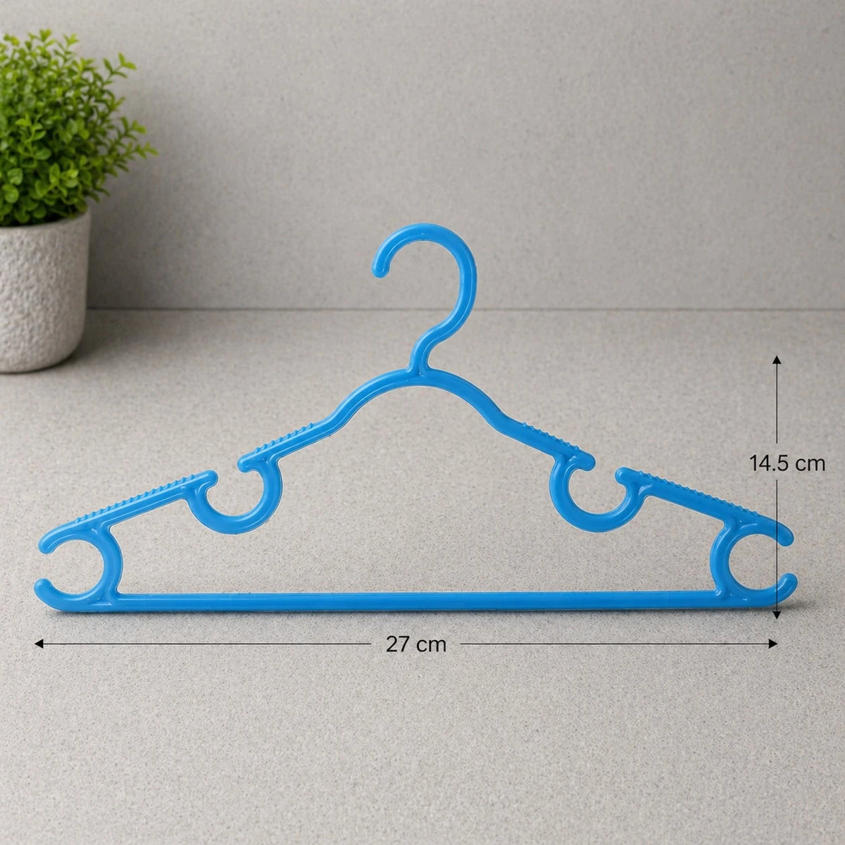 Kids Plastic Clothes Hangers Set of 10 Multi Hook Anti Slip Children Baby Hangers Wardrobe Organizer 27 cm