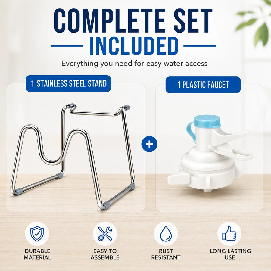 Water Dispenser Stand With Faucet Stainless Steel Water Bottle Holder Countertop Water Dispenser Rack