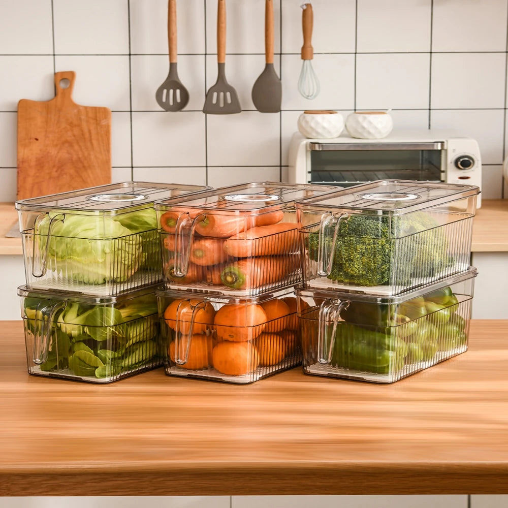 Fresh Keep Storage Drain Container Food Storage Box with Built In Drainer for Fruits Vegetables Fridge and Pantry Use - Image 7