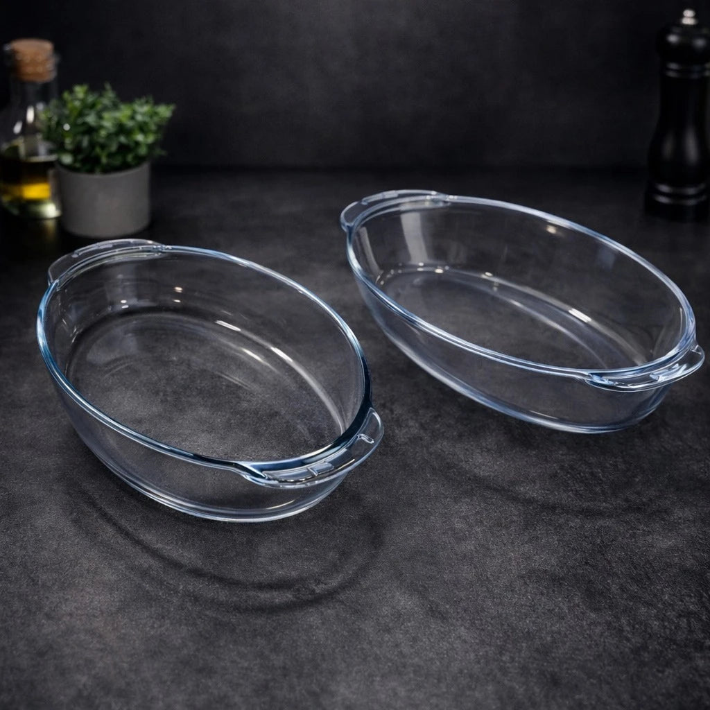 Borart Oval Glass Casserole Dish With Lid Tempered Glass Baking Dish Roasting Dish Oven Dish Microwave Safe Serving Dish Turkish Made 3800 ml - Image 4