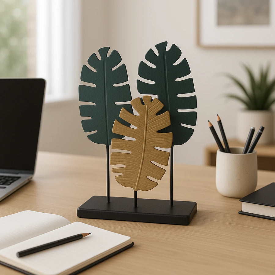 Green Leaf Metal Decor Piece