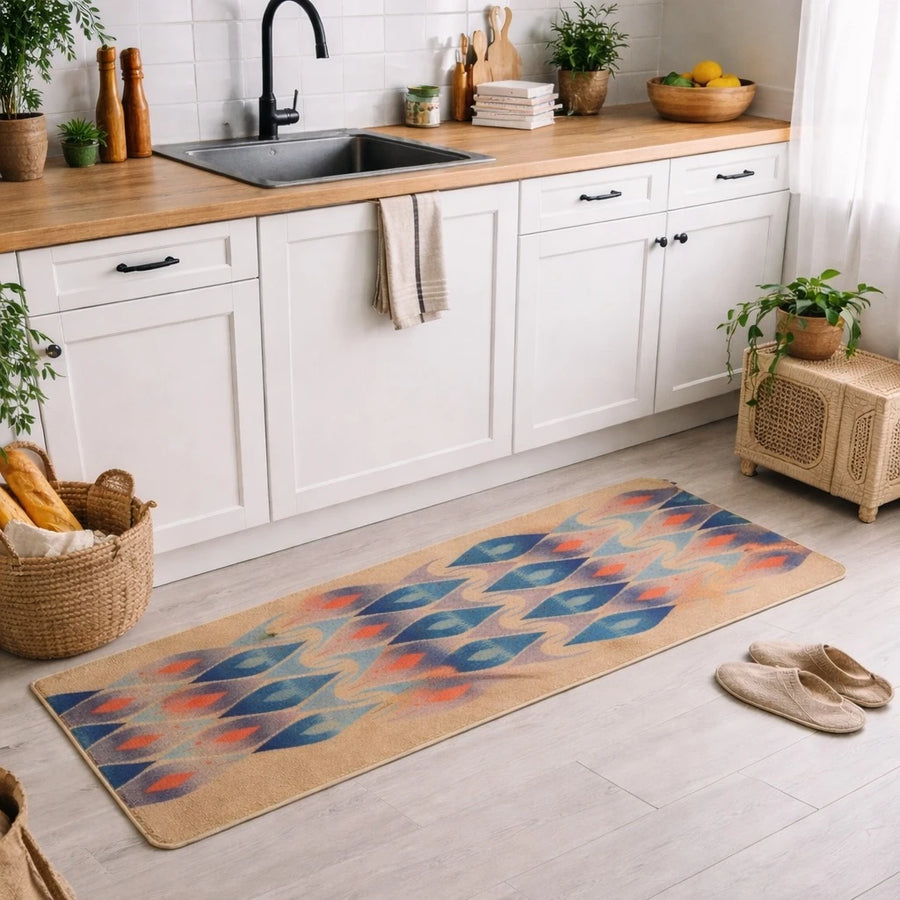 Boho Floor Mat Runner Rug Carpet Printed Anti Slip Bedroom Kitchen Entryway Hallway Mat 120 x 45 cm