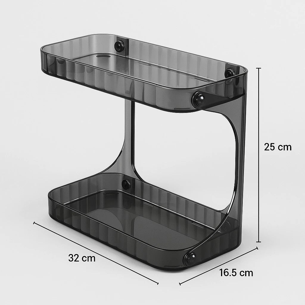 2 Tier Acrylic Makeup Organizer Rack - Image 6