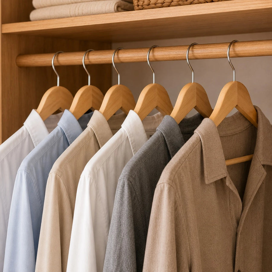 Wooden Clothes Hangers Set Of 6 Heavy Duty Natural Wood Closet Coat Suit Shirt Garment Hangers