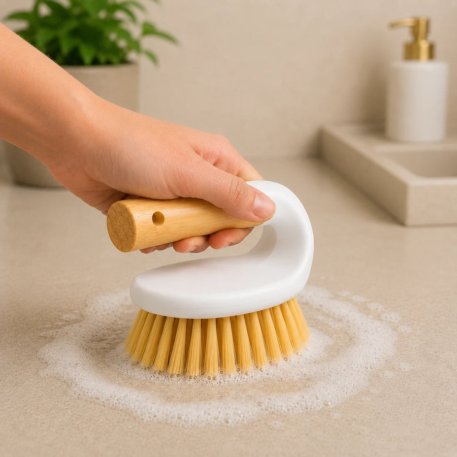 Dish Cleaning Bamboo Brush Wooden Handle Kitchen Scrub Brush Sink Pot Pan Cleaning Brush