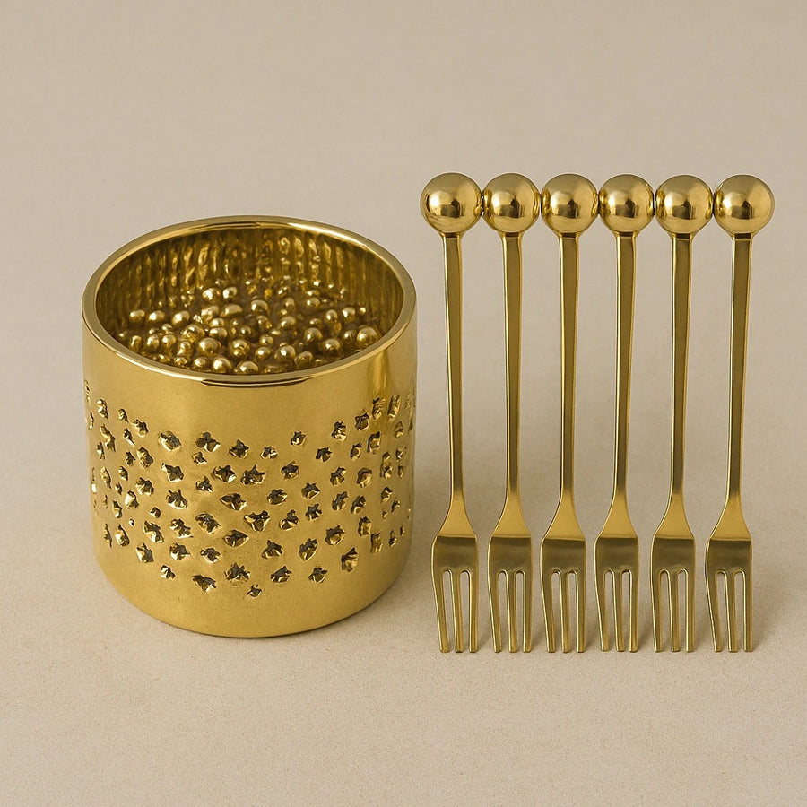 Gold Appetizer Fork Set