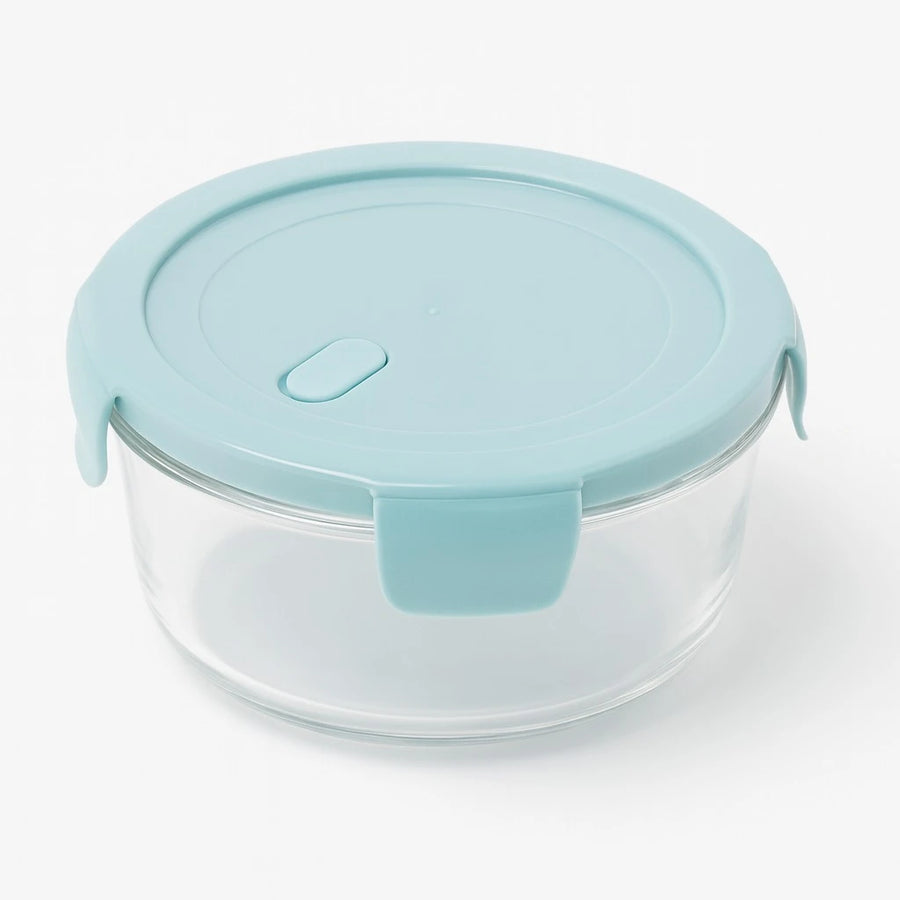 3 Piece Round Glass Container Set Reusable Food Storage Bowls for Leftovers Meal Prep and Daily Kitchen Storage