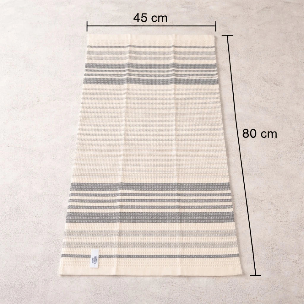 Kitchen Towel Almaamoun Egyptian Cotton Off White Absorbent Dish Drying Cloth Different Designs Patterns Single Piece 80 x 45 cm