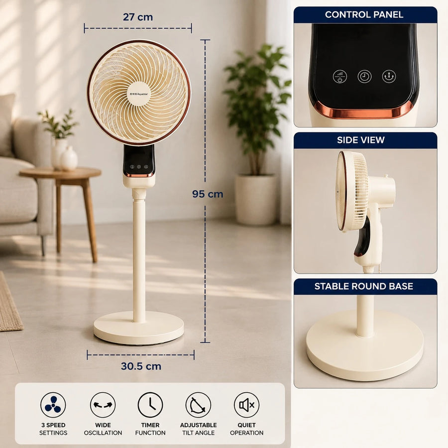 Standing Air Circulator Fan 40W Smart Voice Control Fan with Remote Control