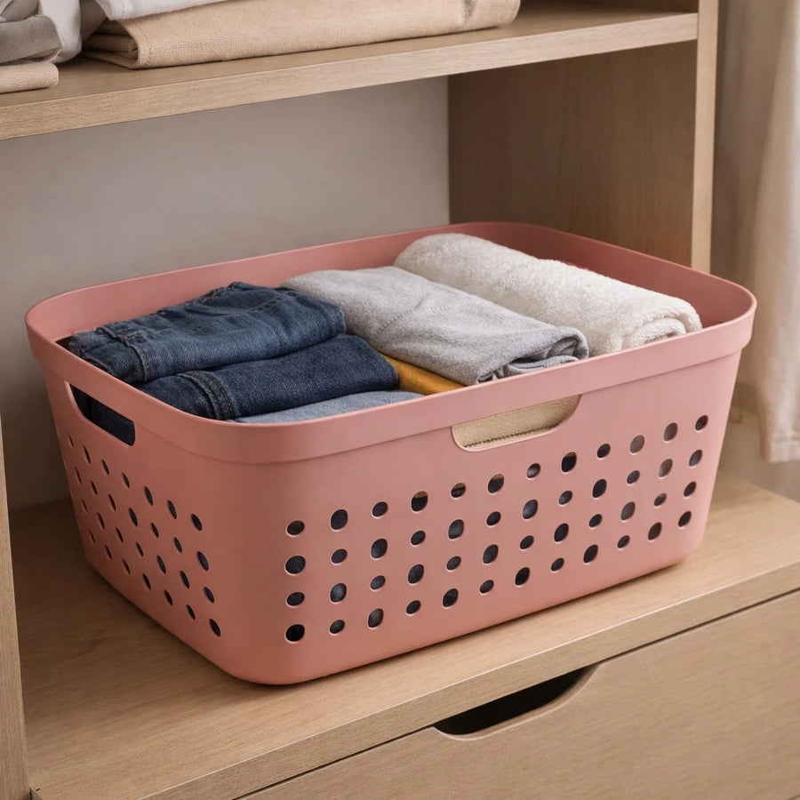 Rotho Laundry Basket Plastic Storage Basket Organizer Clothes Hamper Multi Purpose Swiss Made 39 Liters