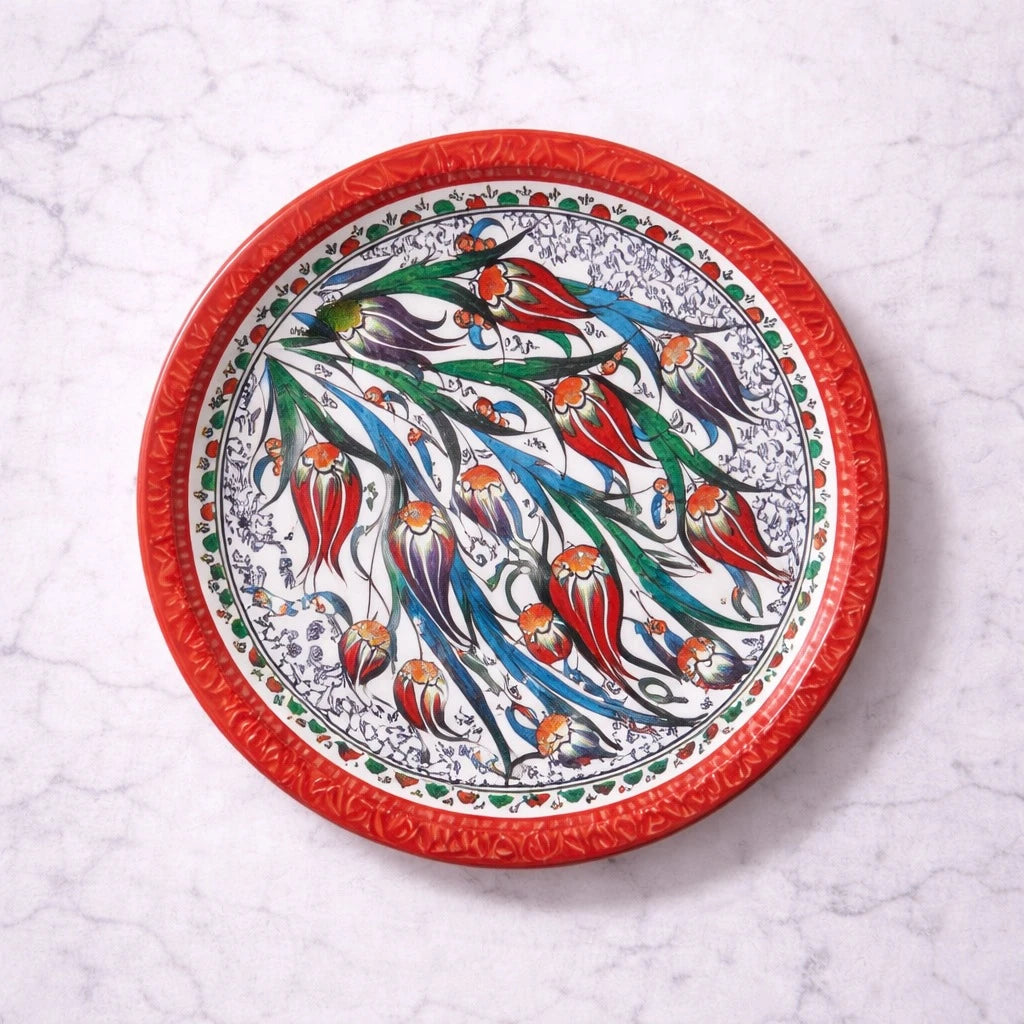 Turkish Metal Tray Small Round Serving Tray Mandala Coffee Tea Ottoman Floral Decorative Tray 28 cm - Image 6