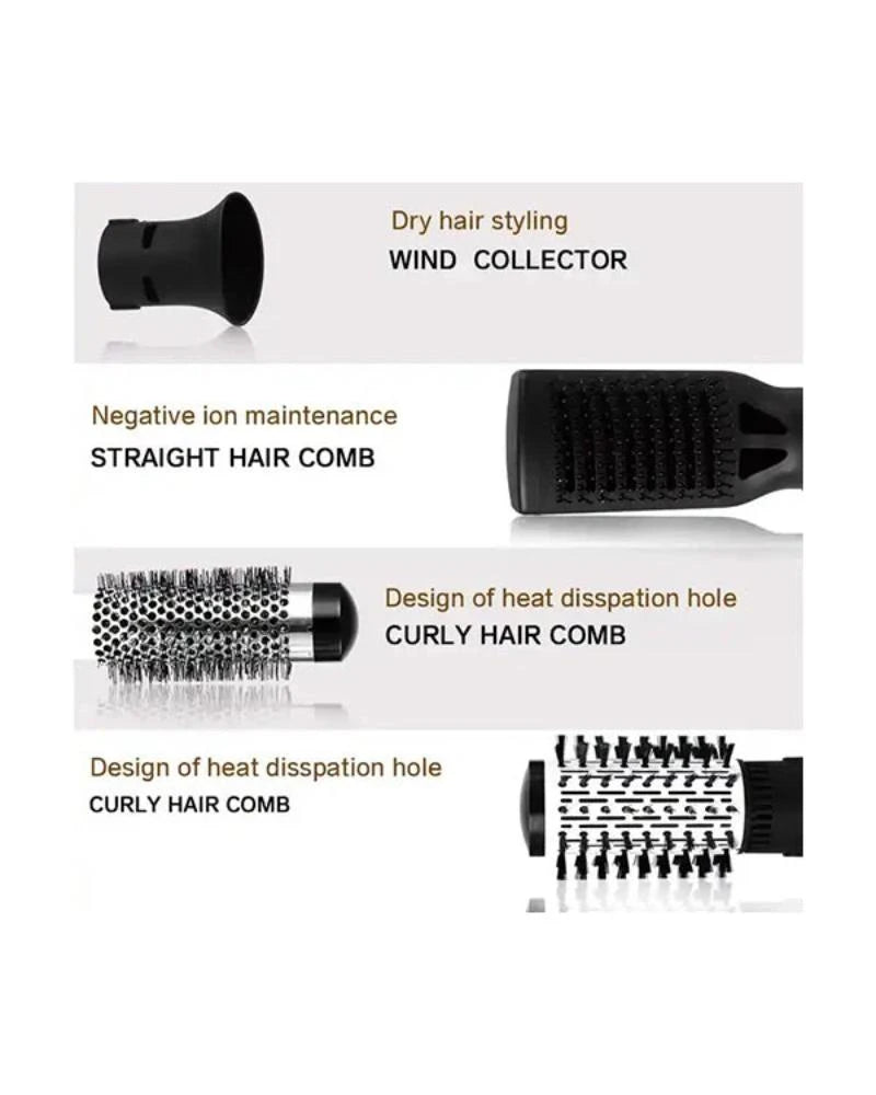 4 in 1 Travel Rotating Hot Air Hair Brush Ionic 1800W Hair Dryer & Styling Brush Set