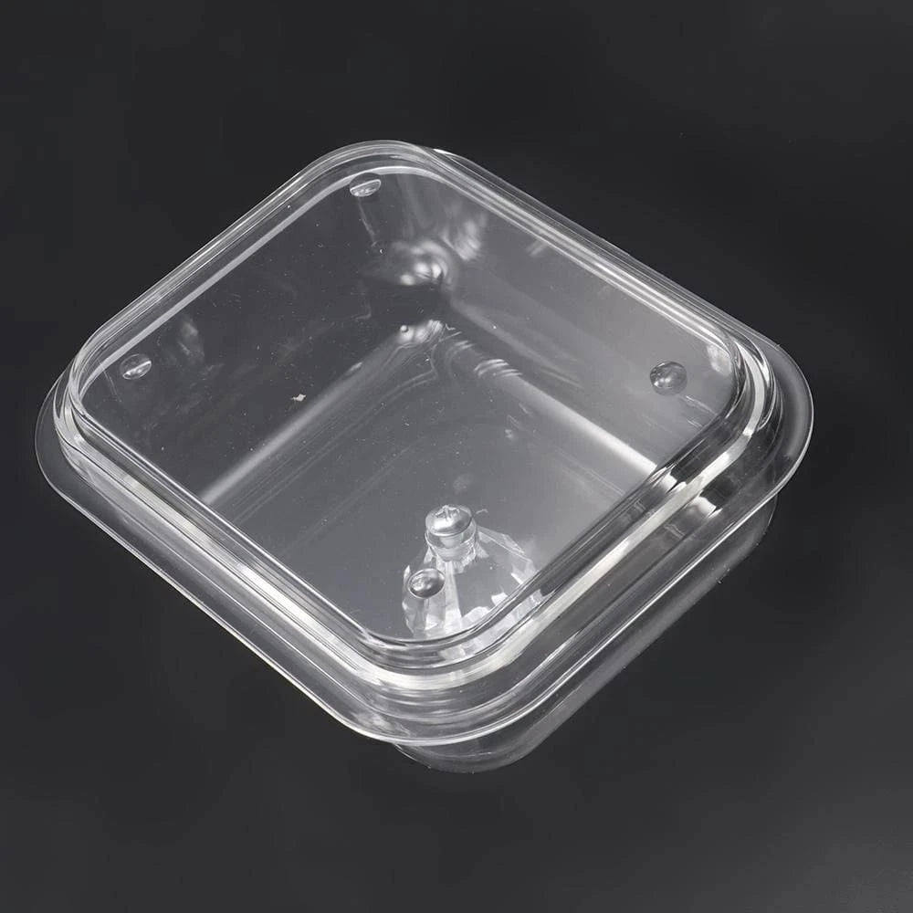 Clear Plexi Butter Dish with Faceted Knob