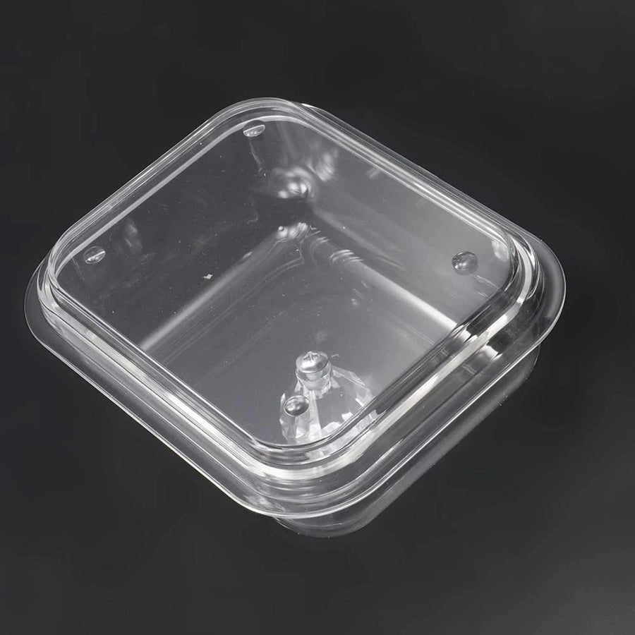 Clear Plexi Butter Dish with Faceted Knob