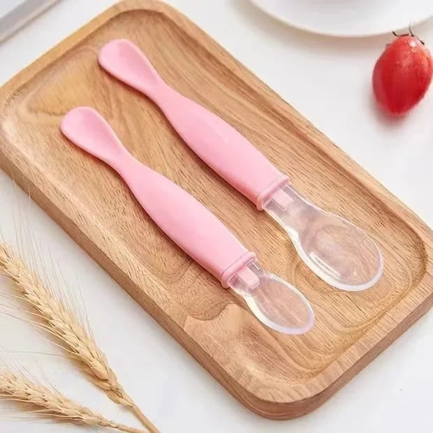 2 Pieces Silicone Baby Spoon Set