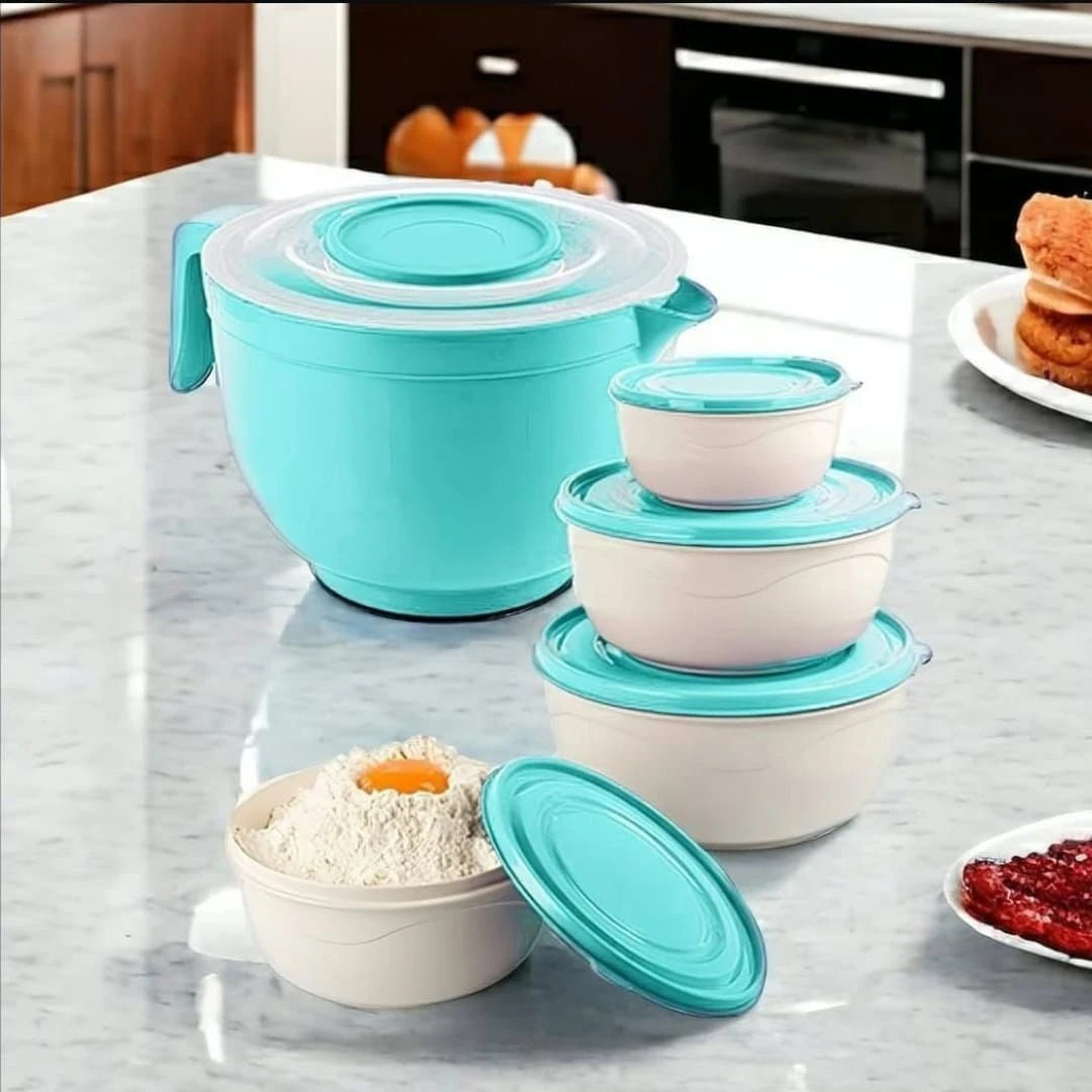 5 Piece Mixing Bowl Set, Pink & Blue - Image 5