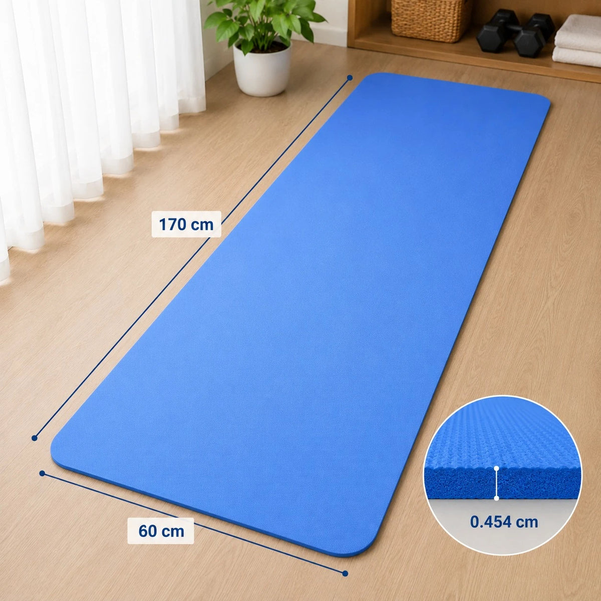EVA Yoga Mat Non Slip Exercise Mat Fitness Workout Mat Pilates Stretching Home Gym Mat 170 × 60 cm - Image 2
