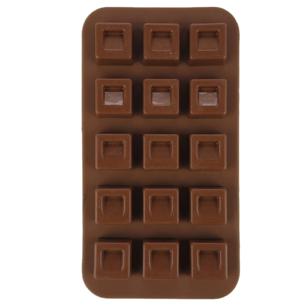 Square Silicone Chocolate Mould – 15 Cavities